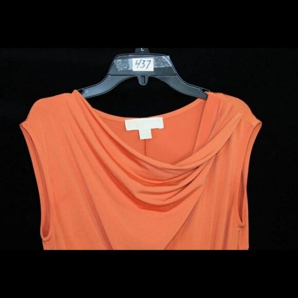 MICHAEL KORS ORANGE SLEEVELESS SIZE XS WOMENS DRESS COWL NECKLINE
ARMPIT TO ARM - Picture 2 of 7